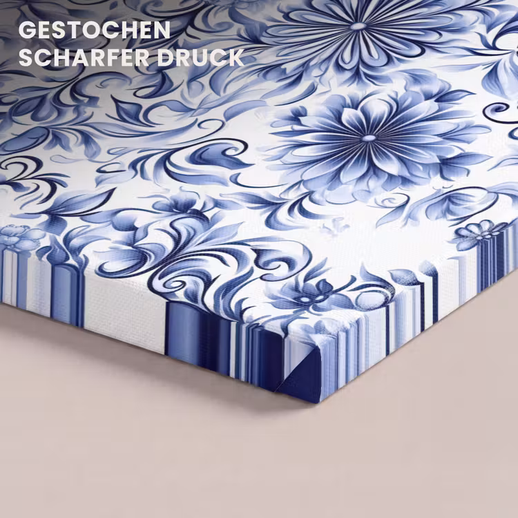 Bloemen - Blauw - Patroon - Wit canvas 2cm klein 34 -closeup_print_DE