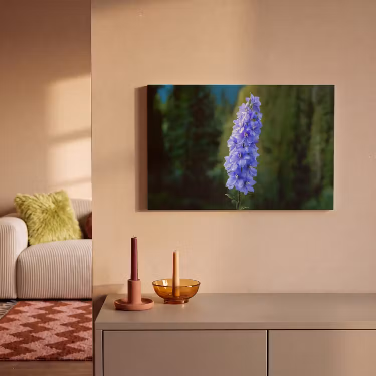 Bloemen - Blauw - Dennenboom canvas 2cm klein -sfeer1