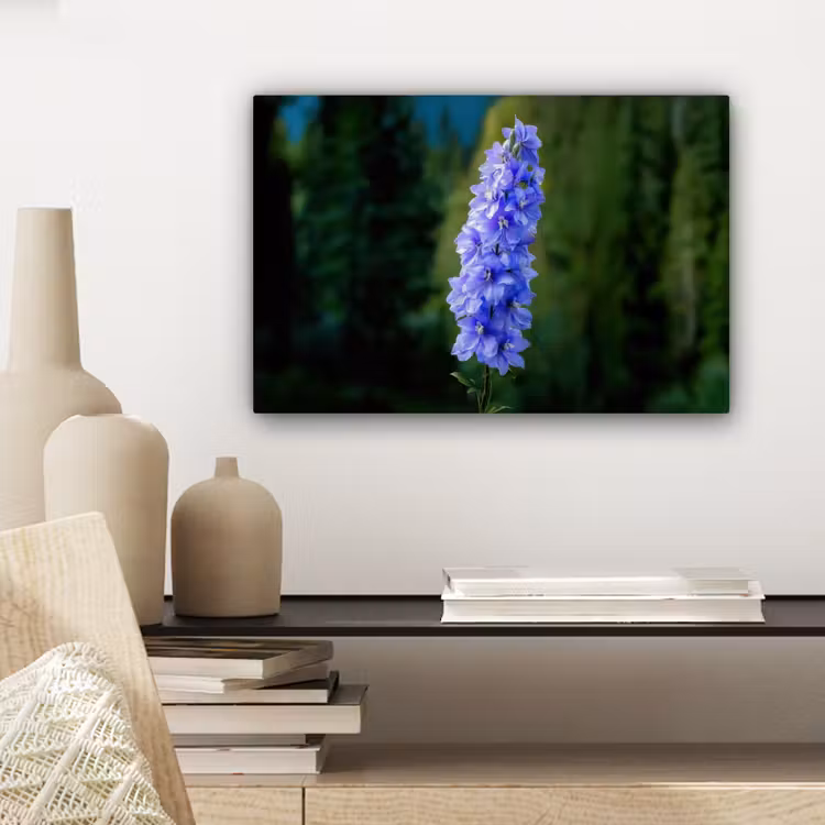 Bloemen - Blauw - Dennenboom canvas 2cm klein -sfeer6