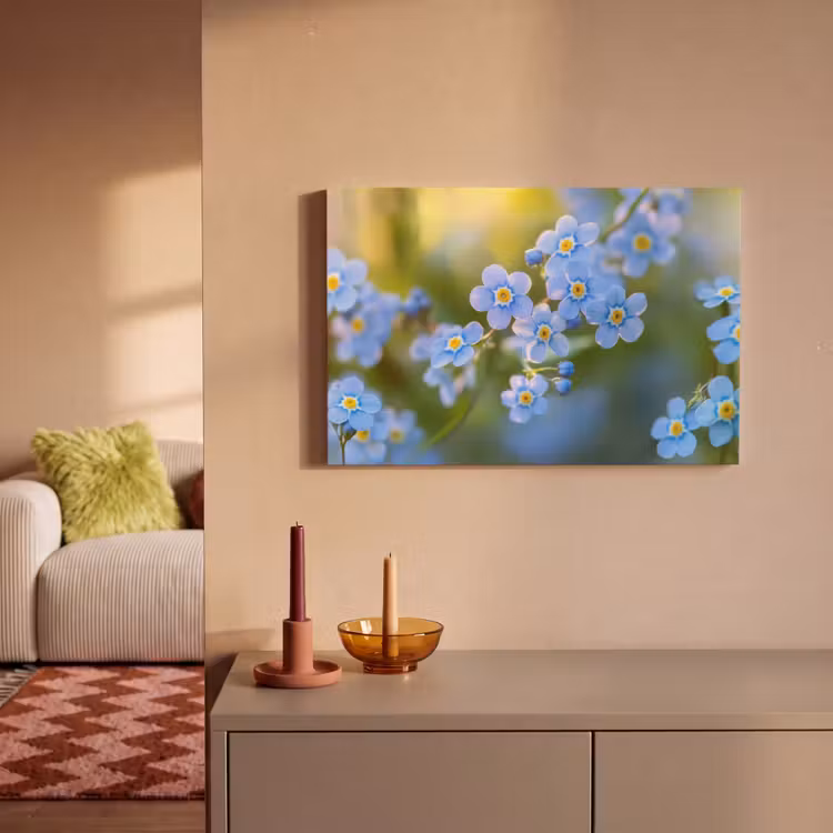 Bloemetjes - Blauw - Vergeet mij nietjes canvas 2cm klein -sfeer1