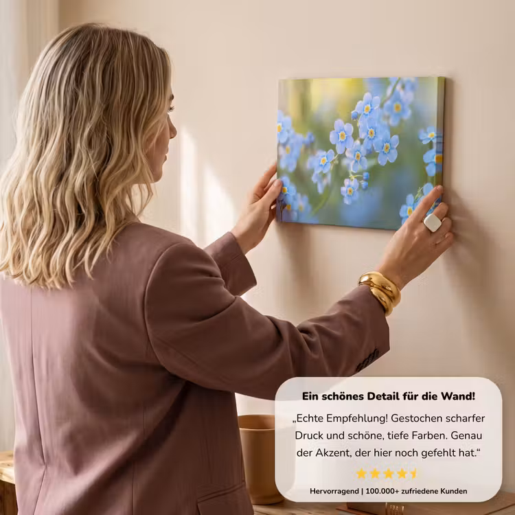 Bloemetjes - Blauw - Vergeet mij nietjes canvas 2cm klein -sfeer3