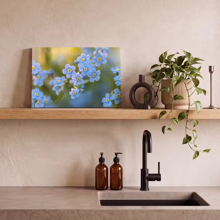Bloemetjes - Blauw - Vergeet mij nietjes canvas 2cm klein -sfeer6