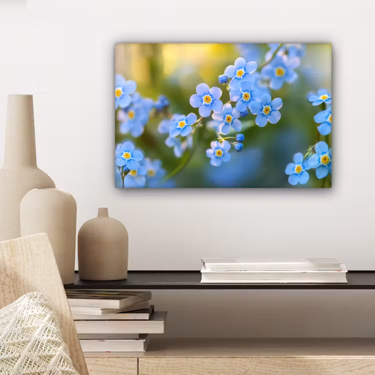 Bloemetjes - Blauw - Vergeet mij nietjes canvas 2cm klein -closeup_print_DE