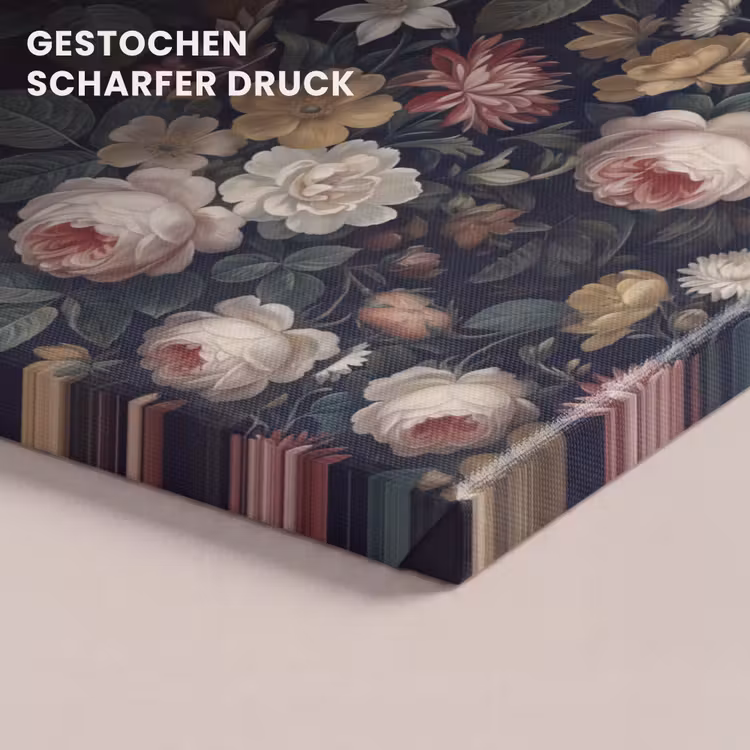 Bloemen - Boeket - Botanisch - Vintage - Donkere achtergrond canvas 2cm klein -closeup_print_DE