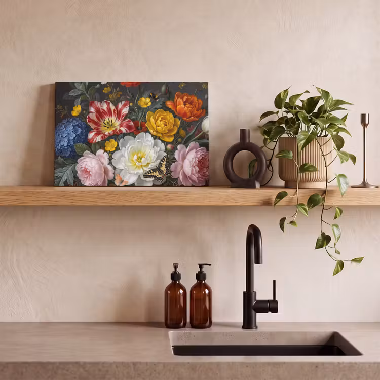 Bloemen - Boeket - Klassiek - Kleurrijk - Natuur canvas 2cm klein -sfeer3
