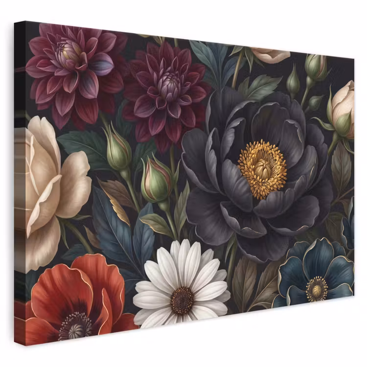 Bloemen - Boeket - Natuur - Klassiek - Weelderig canvas 2cm klein -3d