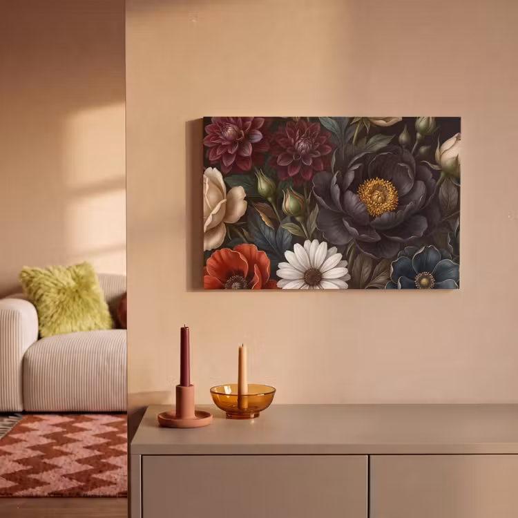 Bloemen - Boeket - Natuur - Klassiek - Weelderig canvas 2cm klein -sfeer1