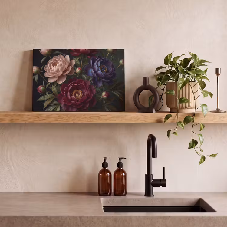 Bloemen - Boeket - Natuur - Modern - Donker canvas 2cm klein -sfeer3