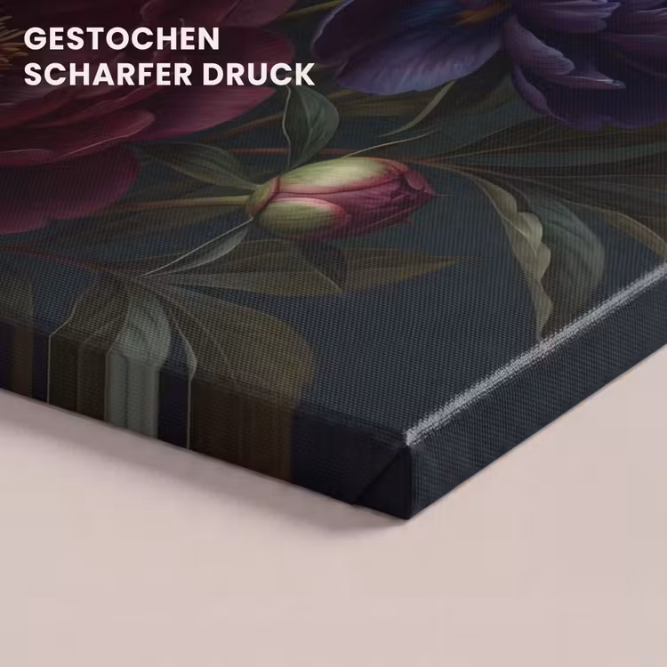 Bloemen - Boeket - Natuur - Modern - Donker canvas 2cm klein -closeup_print_DE