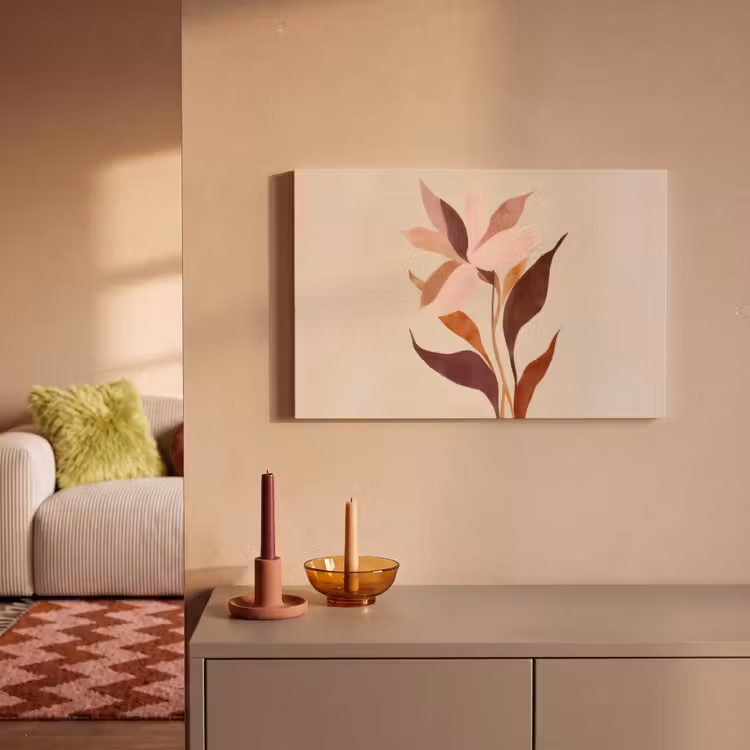 Bloemen - Blaadjes - Minimalistisch - Roze canvas 2cm klein -sfeer1
