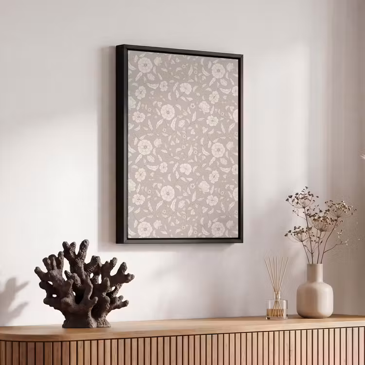 Bloemen - Blaadjes - Patroon Canvas met baklijst klein 1125 -atmosphere_sfeer4_global