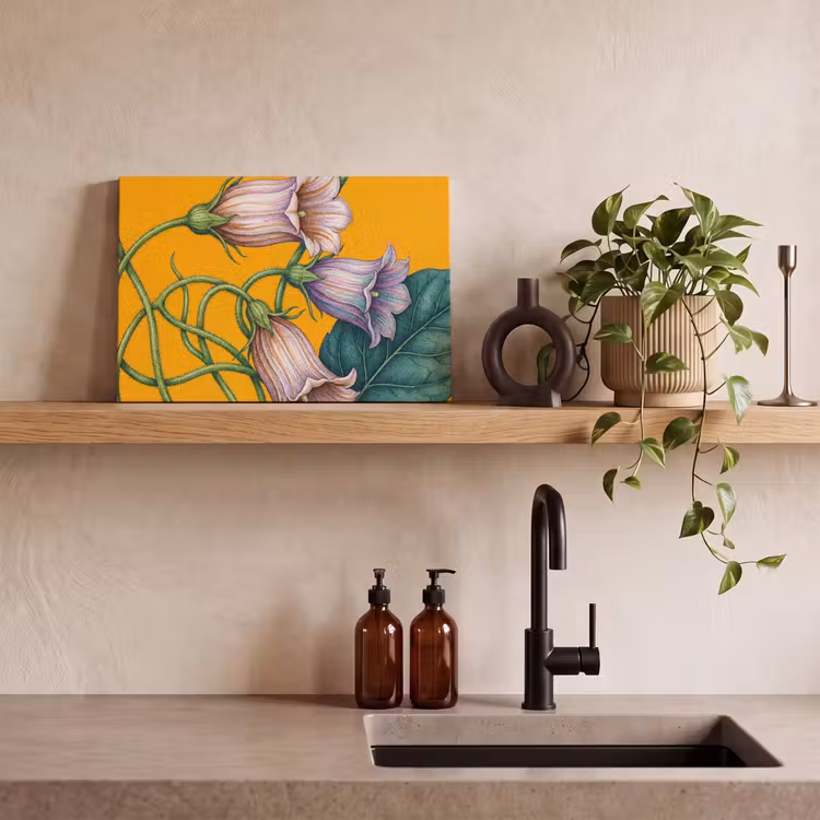 Leinwandbild - Blumen – Botanik – Gelb - Bloemen - Botanisch - Geel canvas 2cm klein