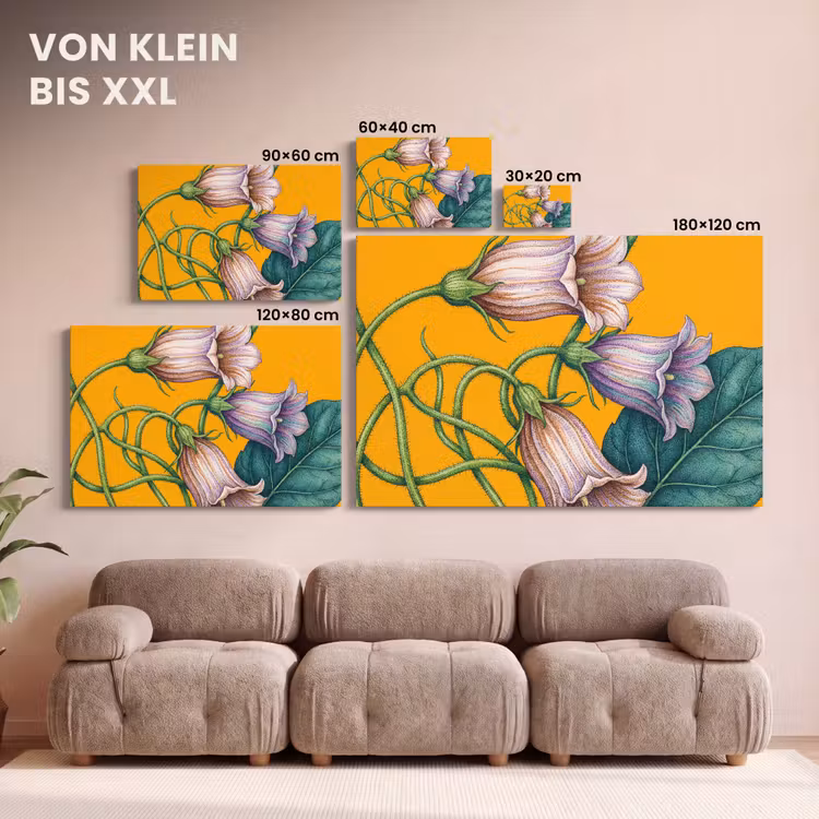 Leinwandbild - Blumen – Botanik – Gelb - Bloemen - Botanisch - Geel canvas 2cm klein