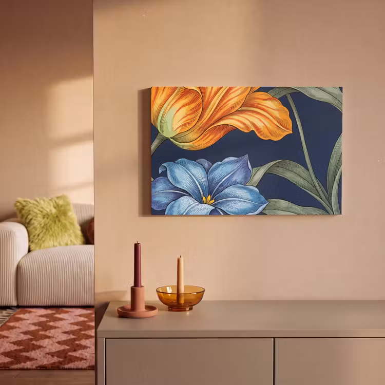Leinwandbild - Blumen – Botanik – Muster - Bloemen - Botanisch - Patroon canvas 2cm klein