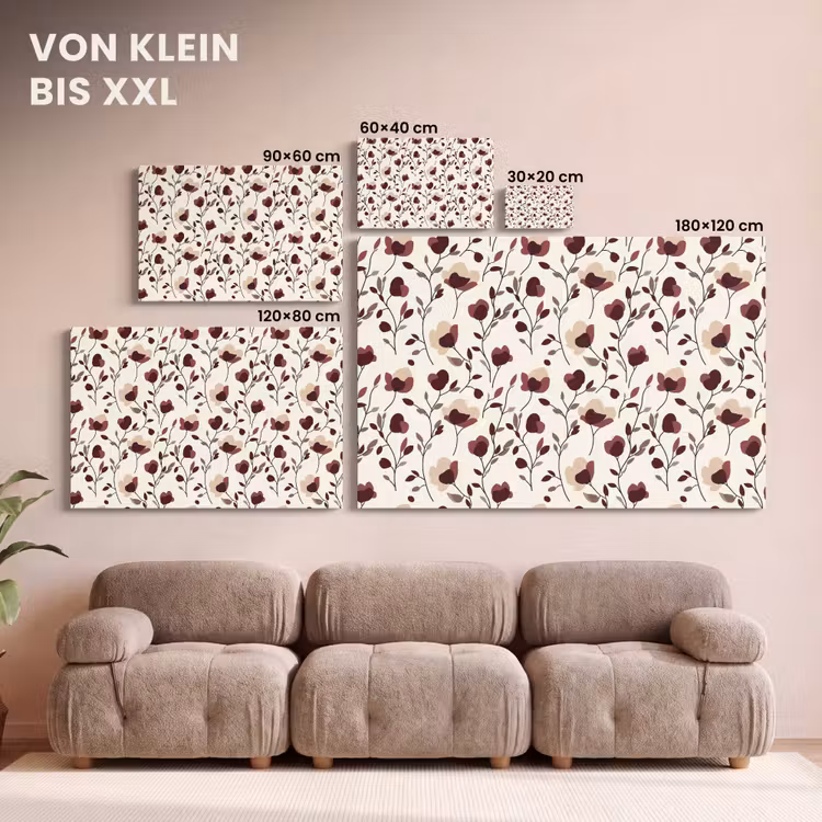 Bloemen - Botanisch - Bordeaux canvas 2cm klein 34 -Xsfeer8_DE