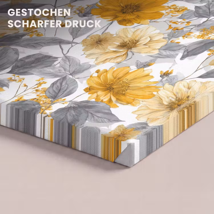 Bloemen - Botanisch - Elegant - Okergeel - Grijs canvas 2cm klein 34 -closeup_print_DE
