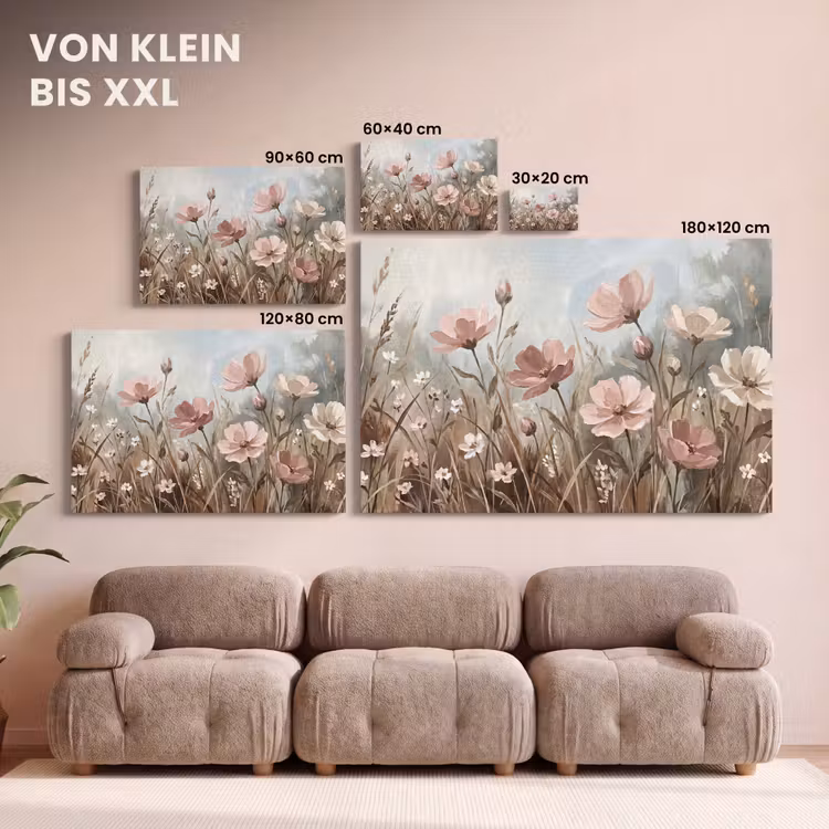 Bloemen - Botanisch - Schilderij - Pastel - Rustiek canvas 2cm klein -Xsfeer8_DE
