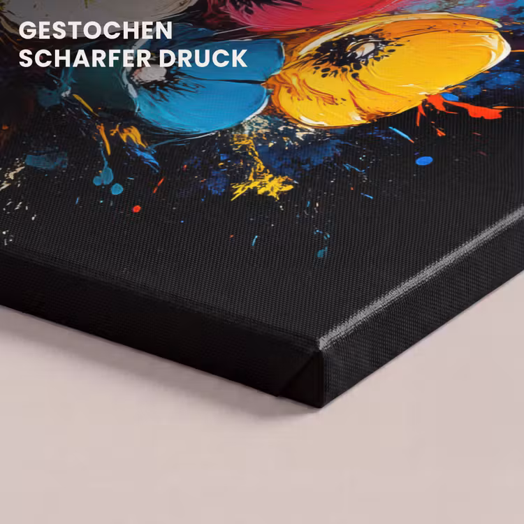 Bloemen - Kleurrijk - Graffiti - Modern - Boeket canvas 2cm klein -uniquesellingpoint_afwerking-onlywow_DE