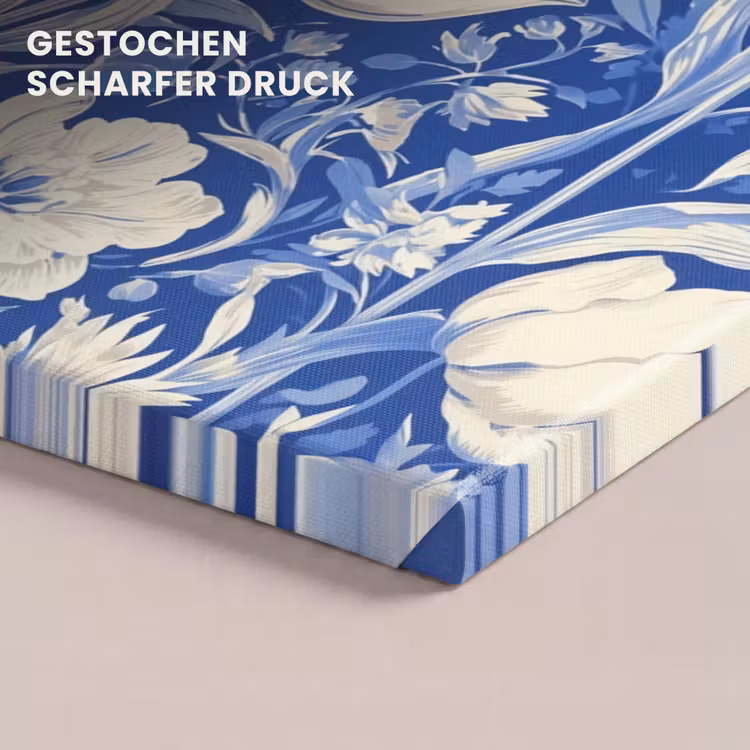 Bloemen - Delfts Blauw - Patroon - Tulp canvas 2cm klein -uniquesellingpoint_afwerking-onlywow_DE