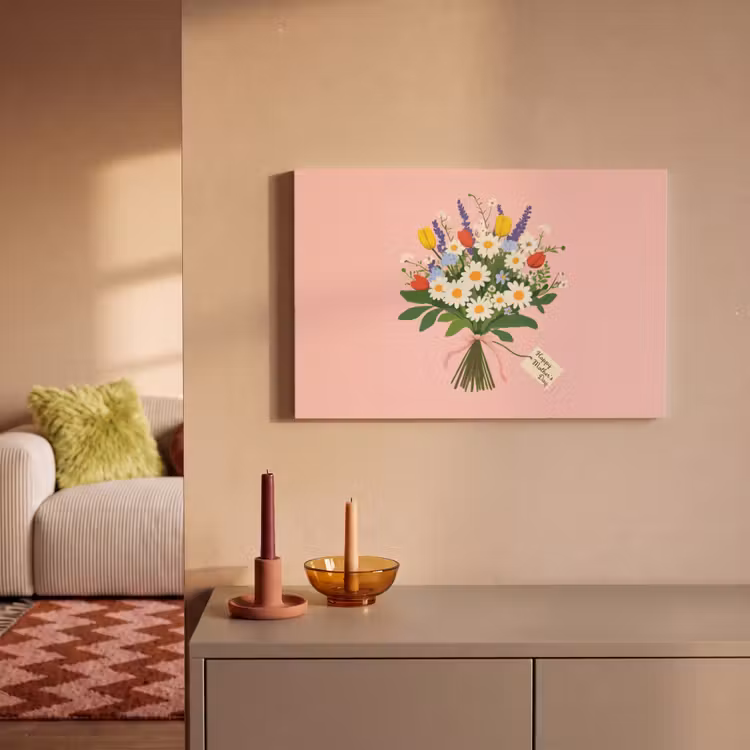 Bloemen - Lint - Kaartje canvas 2cm klein -sfeer1