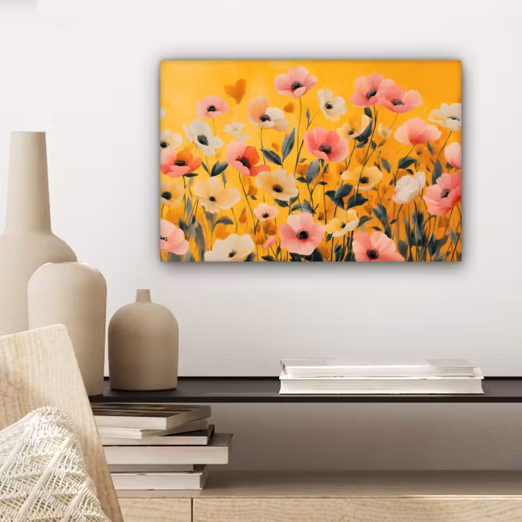 Bloemen - Veld - Geel canvas 2cm klein -closeup_print_DE