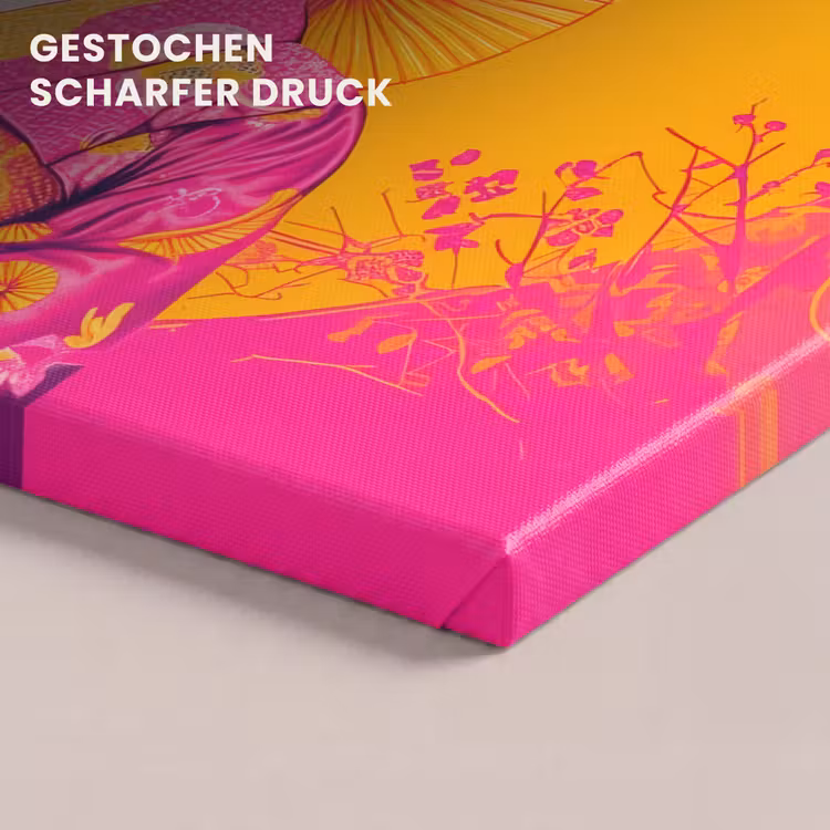 Bloemen - Vrouw - Kimono - Roze canvas 2cm klein -uniquesellingpoint_afwerking-onlywow_DE