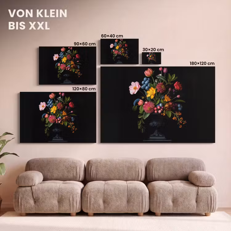 Bloemen - Vrolijk - Vaas canvas 2cm klein -Xsfeer8_DE