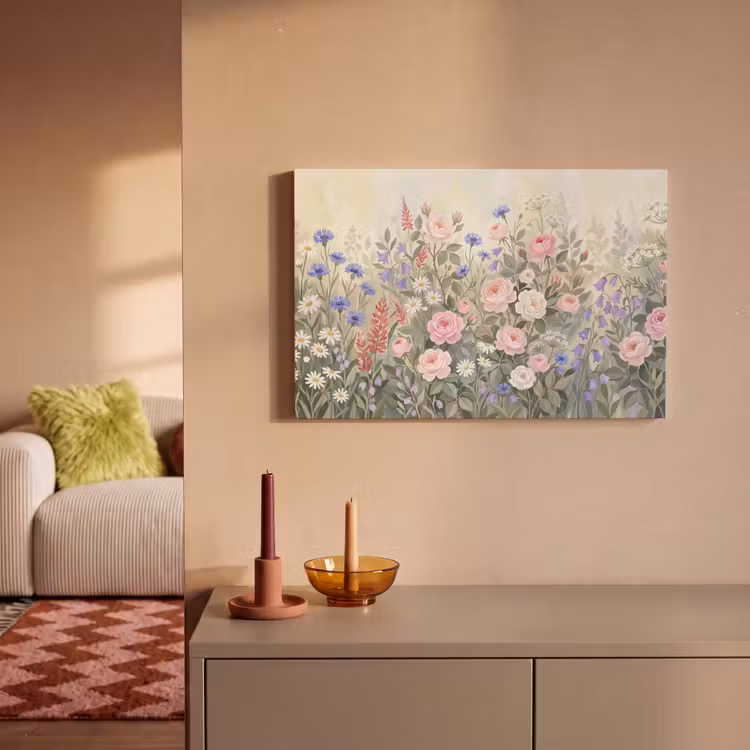 Bloemen - Tuin - Natuur - Kleurrijk canvas 2cm klein -sfeer1
