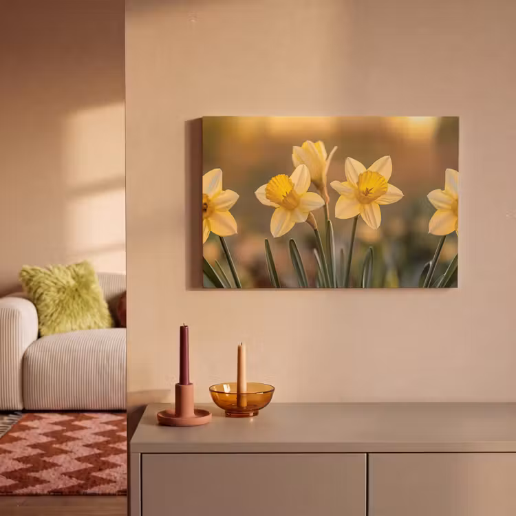 Bloemen - Geel - Wazig canvas 2cm klein -sfeer1