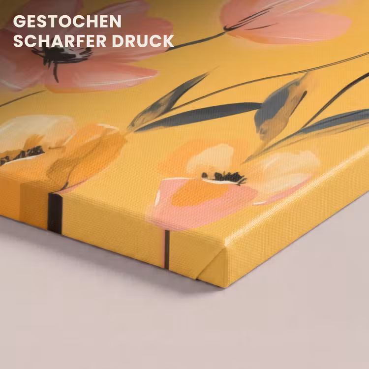 Bloemen - Geschilderd - Geel canvas 2cm klein -uniquesellingpoint_afwerking-onlywow_DE
