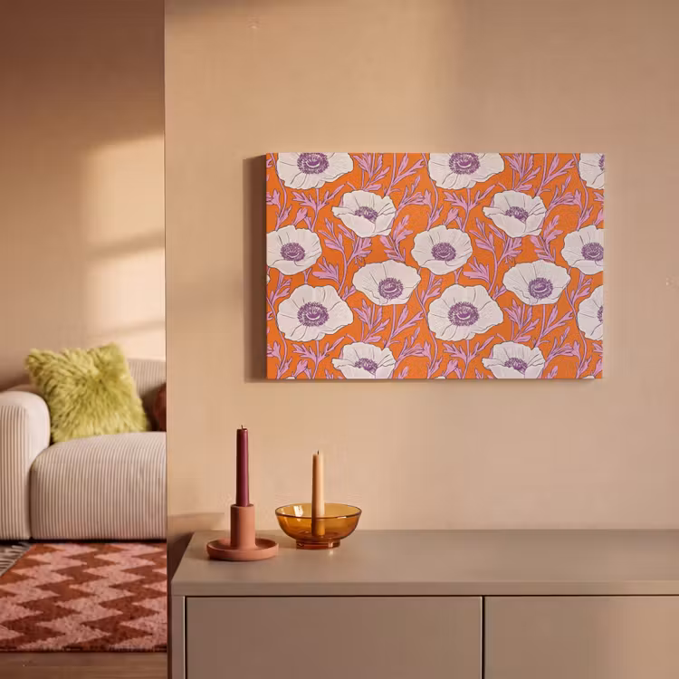 Bloemen - Grafisch - Oranje canvas 2cm klein 34 -sfeer1