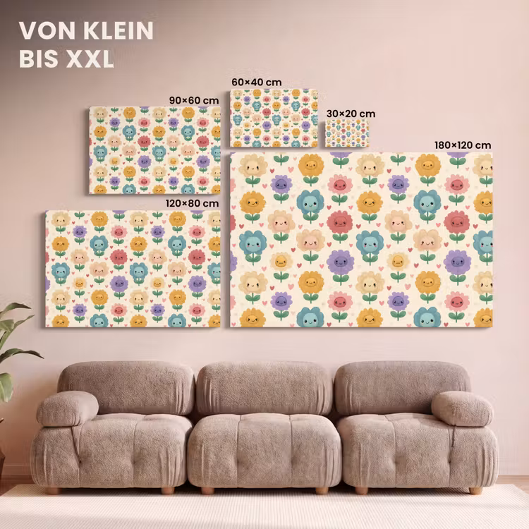Bloemen - Hartjes - Kleurrijk canvas 2cm klein 34 -Xsfeer8_DE