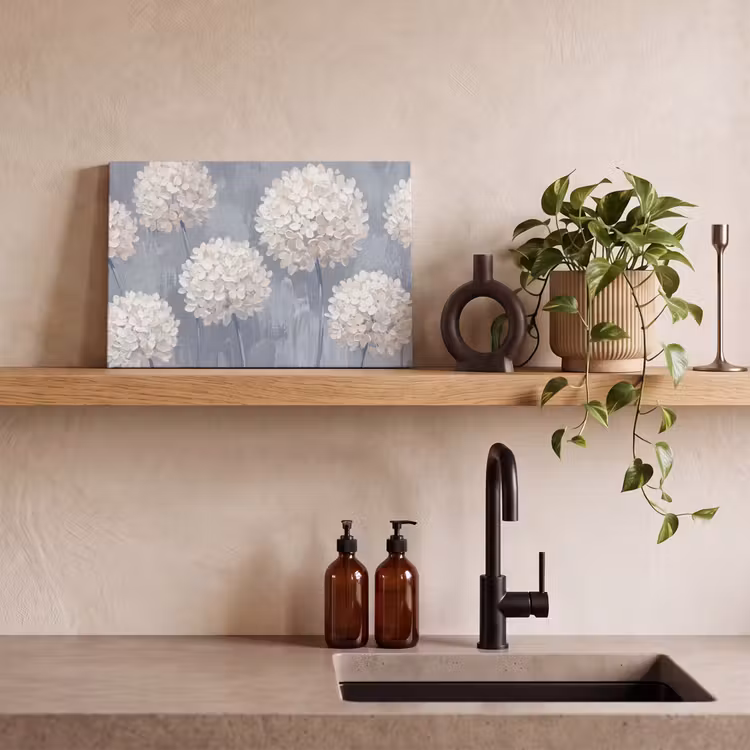 Bloemen - Illustratie - Blauw canvas 2cm klein -sfeer3