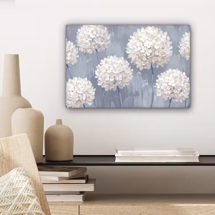 Bloemen - Illustratie - Blauw canvas 2cm klein -sfeer6