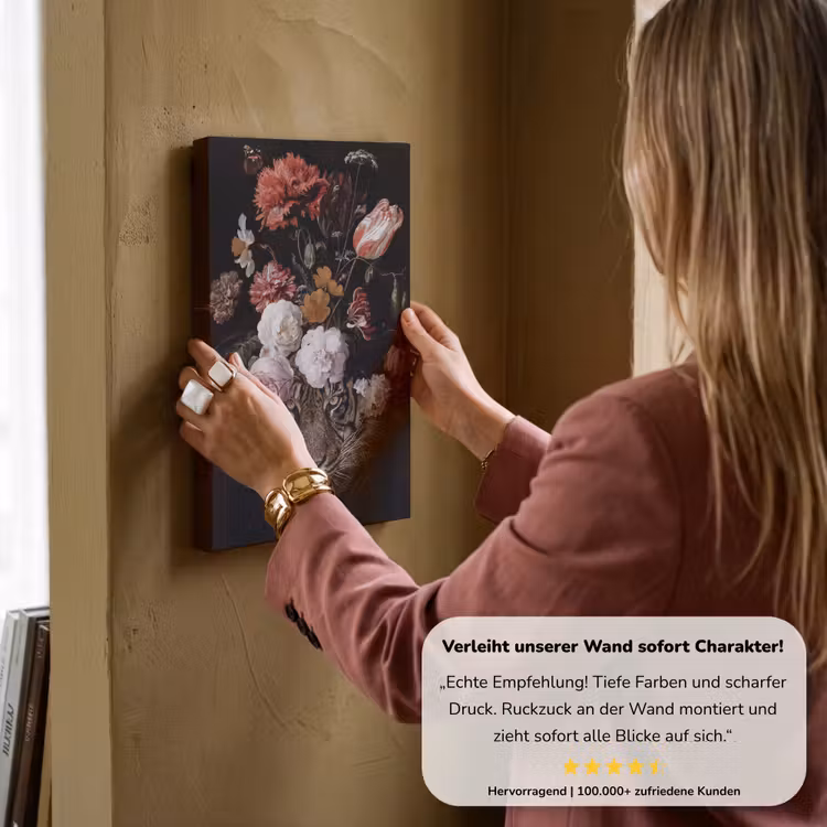 Bloemen - Jan Davidsz de Heem - Tijger - Schilderij - Stilleven - Oude meesters canvas 2cm klein -Xsfeer7_DE