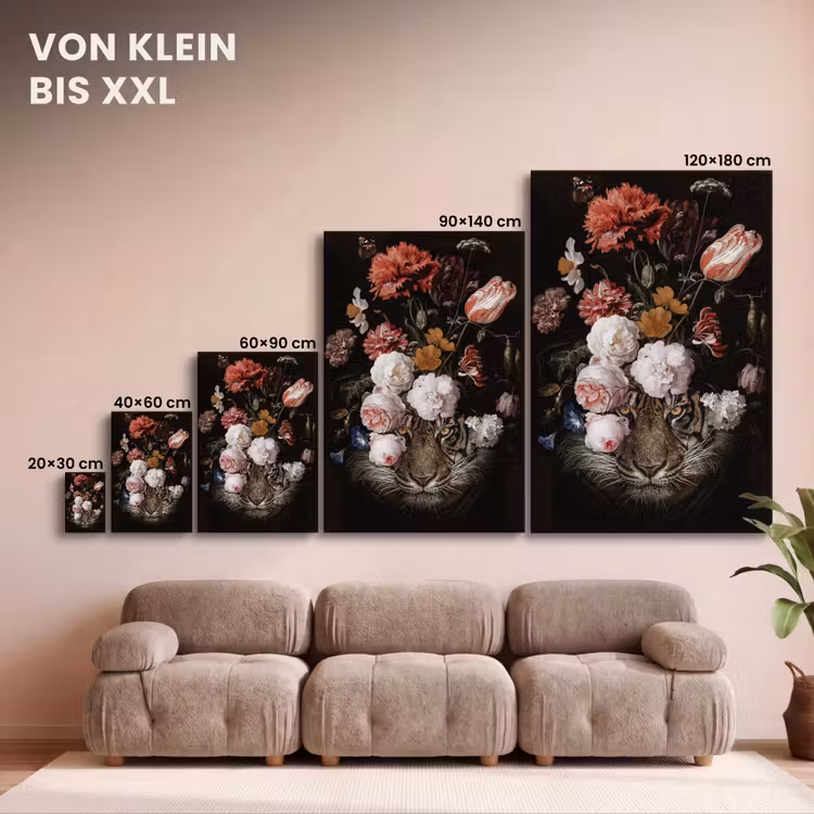 Bloemen - Jan Davidsz de Heem - Tijger - Schilderij - Stilleven - Oude meesters canvas 2cm klein -Xsfeer8_DE