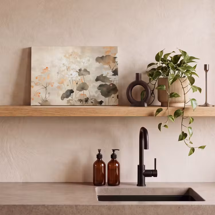 Bloemen - Japandi - Wabi sabi canvas 2cm klein -sfeer6