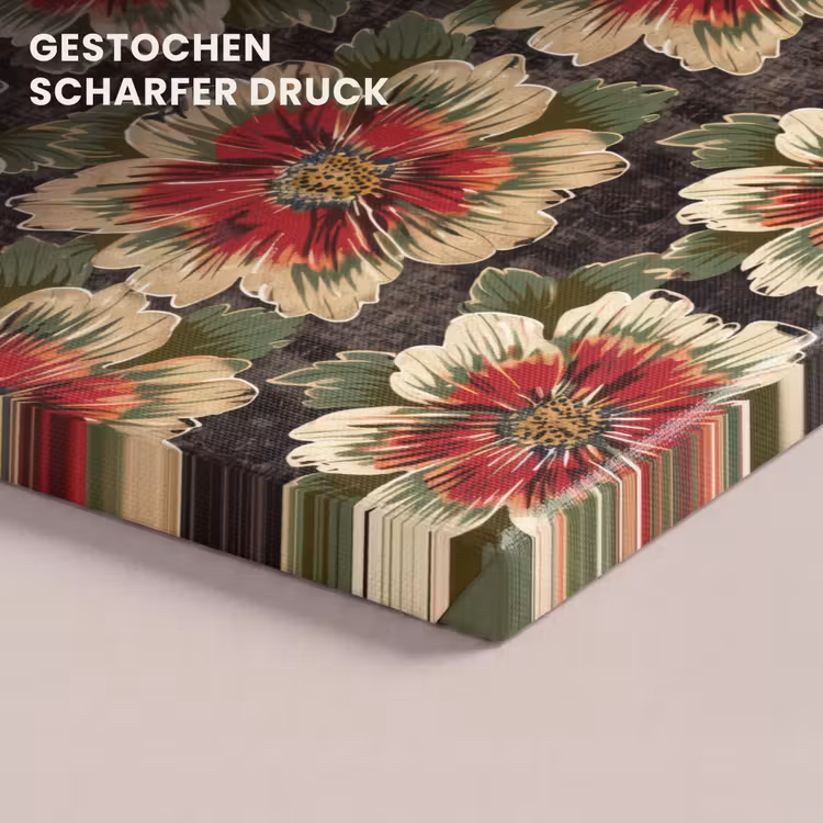 Bloemen - Klassiek - Patroon - Rood canvas 2cm klein 34 -closeup_print_DE