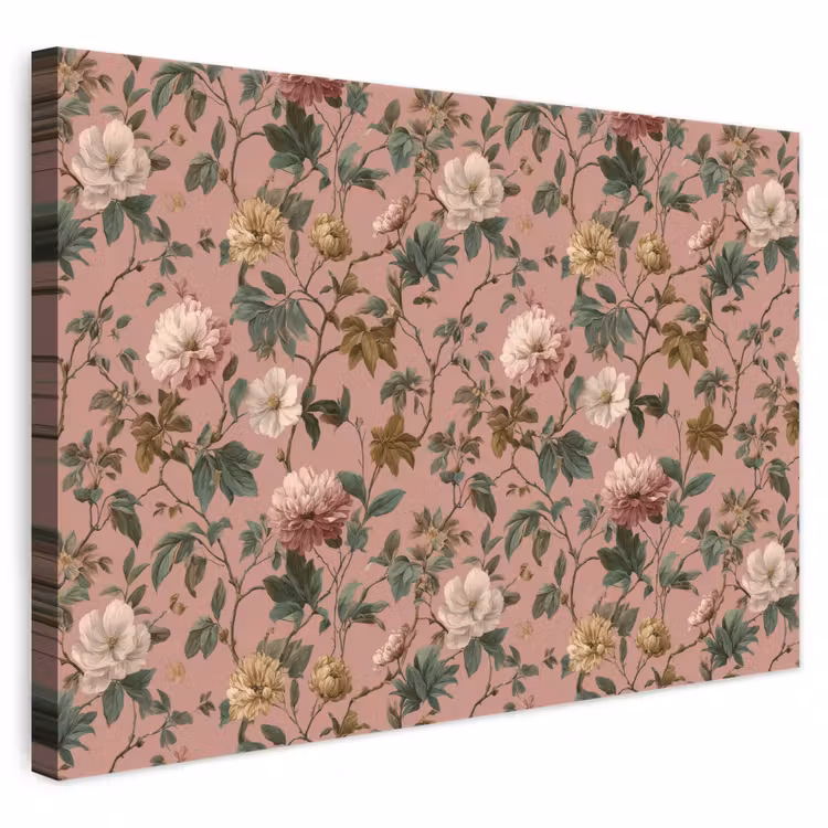 Bloemen - Klassiek - Roze canvas 2cm klein 34 -3d