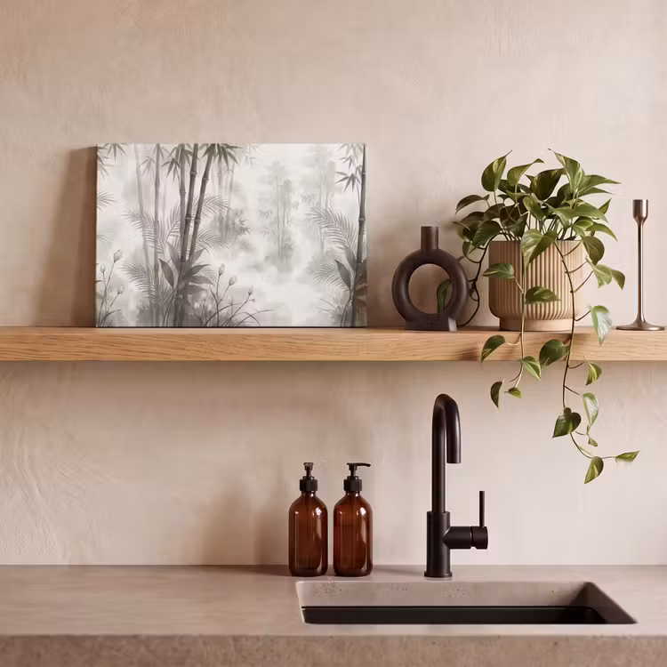 Bloemen - Knop - Tuin - Illustratie - Wit canvas 2cm klein -sfeer3