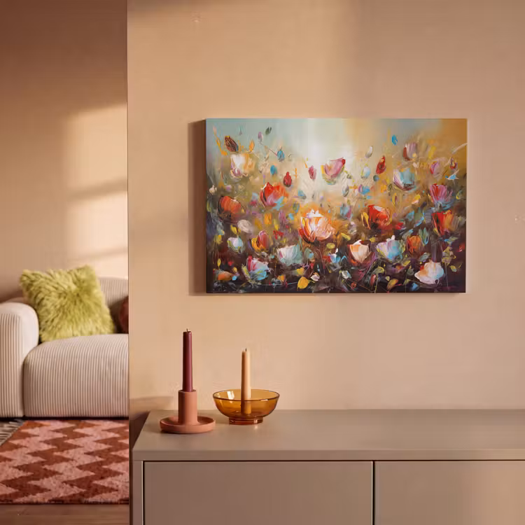 Bloemen - Kunst - Natuur - Olieverf canvas 2cm klein -sfeer1