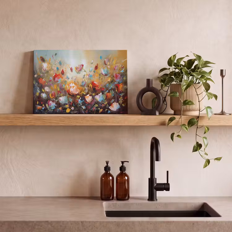 Bloemen - Kunst - Natuur - Olieverf canvas 2cm klein -sfeer6