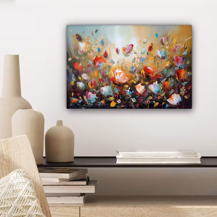 Bloemen - Kunst - Natuur - Olieverf canvas 2cm klein -closeup_print_DE