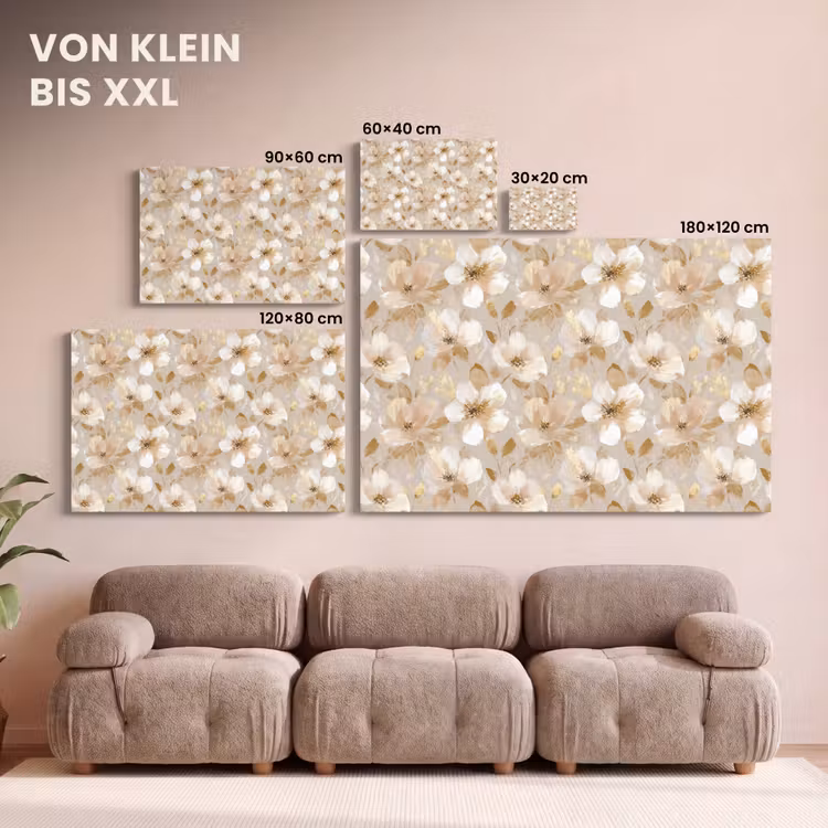 Bloemen - artistiek - Goud canvas 2cm klein 34 -Xsfeer8_DE