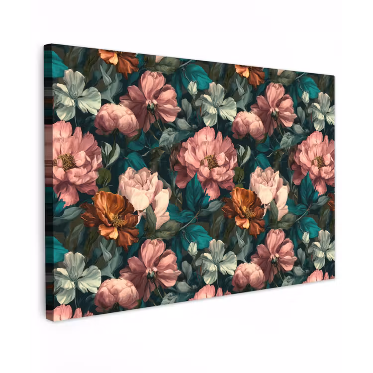 Bloemen - Schilderachtig - Patroon - Roze canvas 2cm klein 34 -z3d
