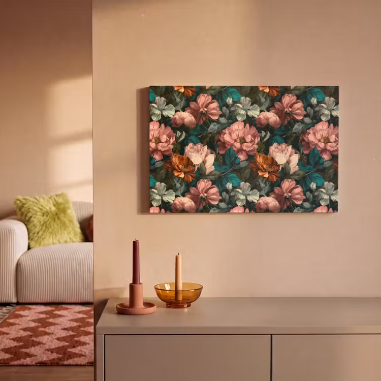 Bloemen - Schilderachtig - Patroon - Roze canvas 2cm klein 34 -sfeer1