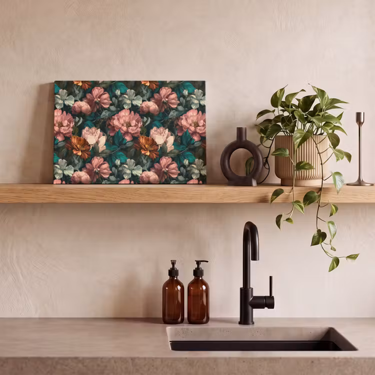 Bloemen - Schilderachtig - Patroon - Roze canvas 2cm klein 34 -sfeer3
