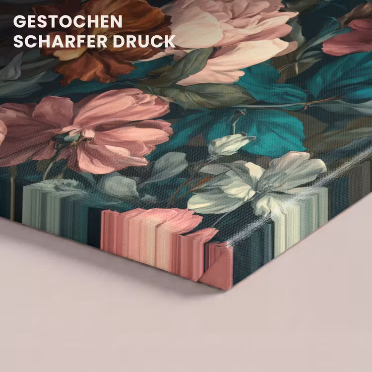 Bloemen - Schilderachtig - Patroon - Roze canvas 2cm klein 34 -closeup_print_DE