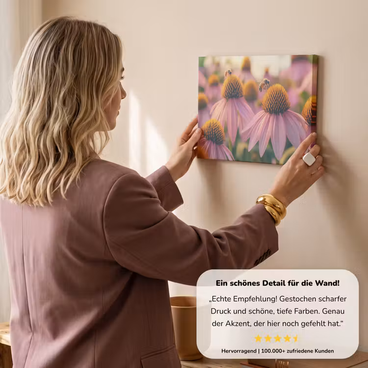 Bloemen - Paars - Bijen canvas 2cm klein -Xsfeer7_DE