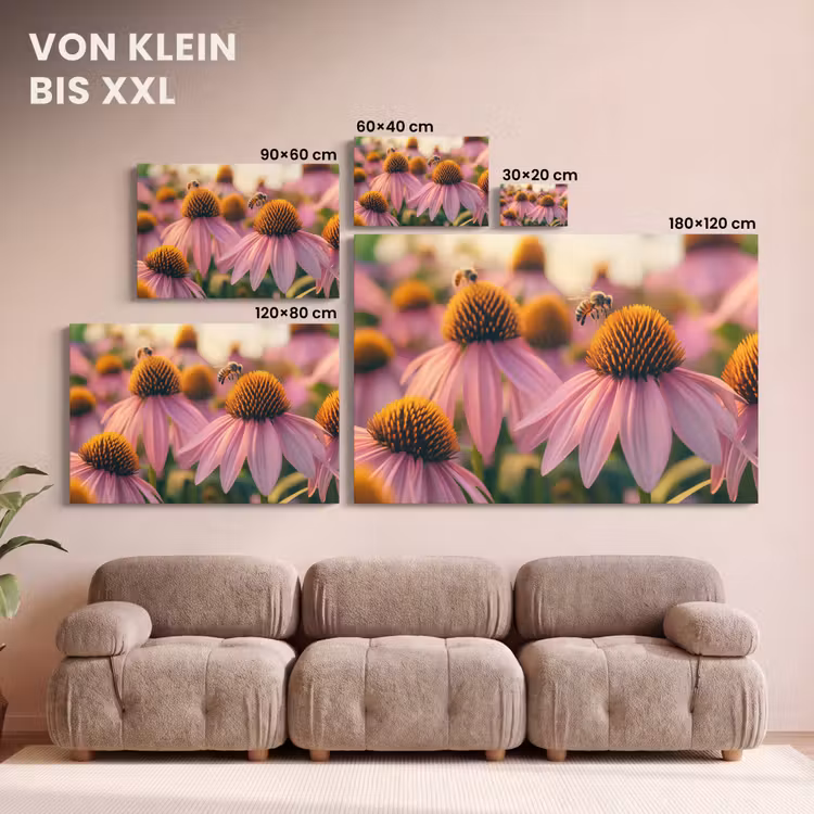 Bloemen - Paars - Bijen canvas 2cm klein -Xsfeer8_DE